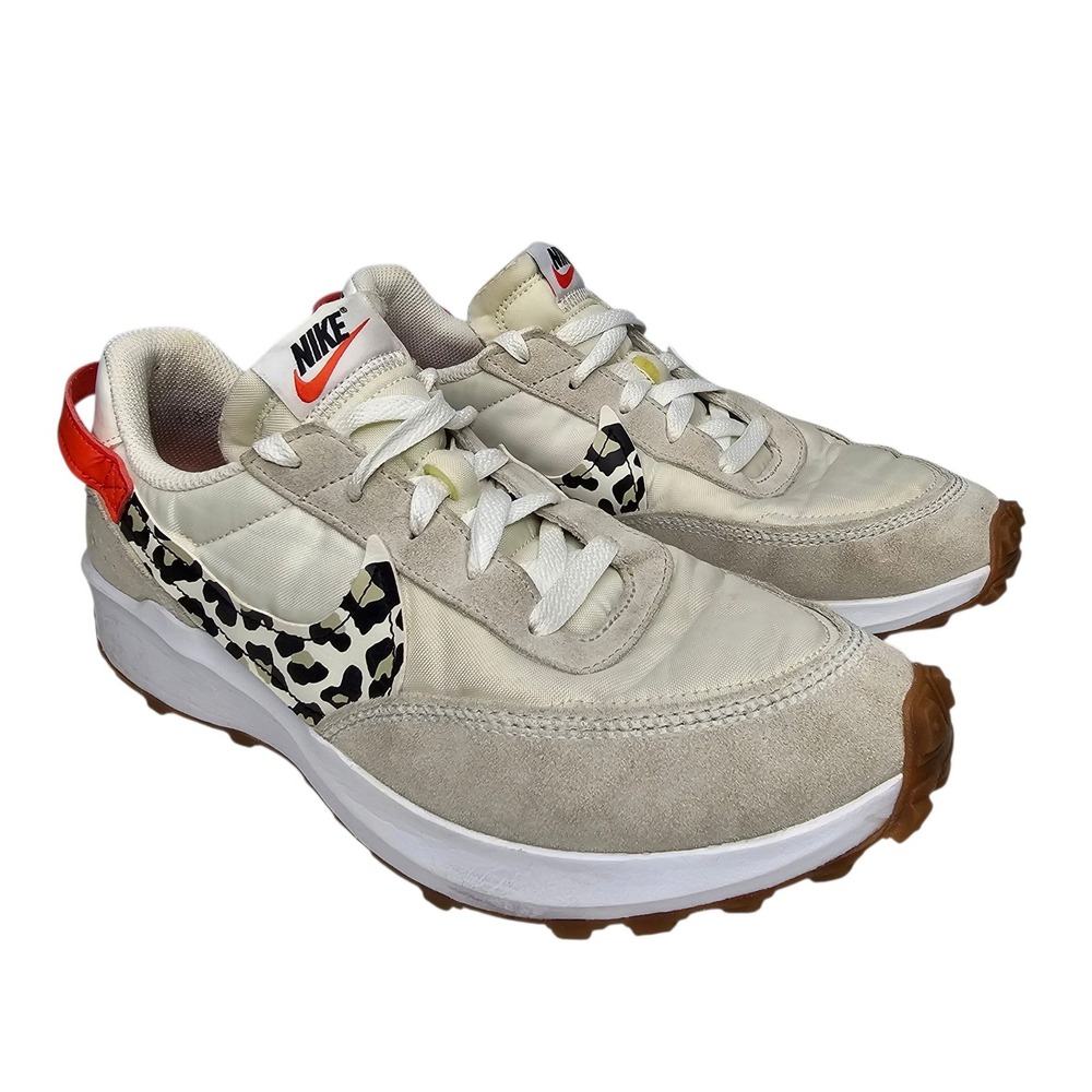 Nike Waffle Debut Women Size 10 Sail Cream Leopard Print Low Top Sneaker